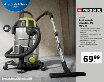 Lidl Parkside Aspirador de Líquidos/ Pó 1400W promoção