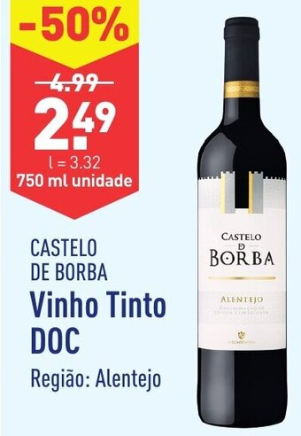 ALDI Castelo de Borba Vinho Tinto DOC 750ml promoção