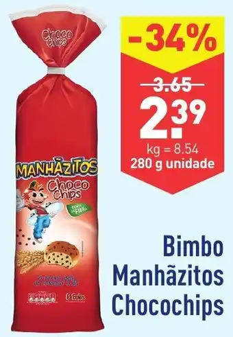 ALDI Bimbo Manhãzitos Chocochips 280g promoção