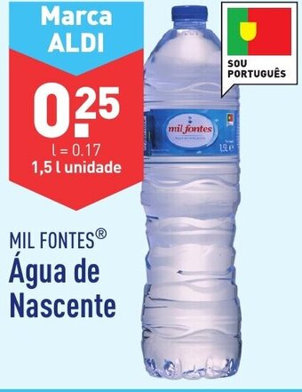 ALDI Mil Fontes Água de Nascente 1,5L promoção