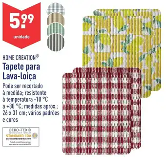ALDI Home Creation Tapete para Lava-Loiça 26 x 31cm promoção