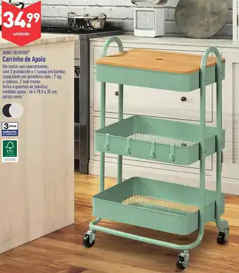 ALDI Home Creation Carrinho de Apoio 46 x 78,5 x 35cm promoção
