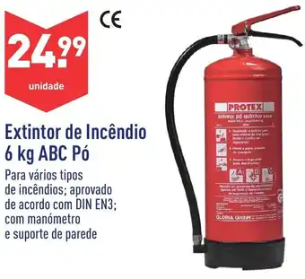 ALDI Extintor de Incêndio 6kg ABC Pó promoção