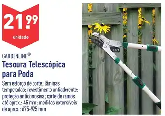 ALDI Gardenline Tesoura Telescópica para Poda 675-925mm promoção