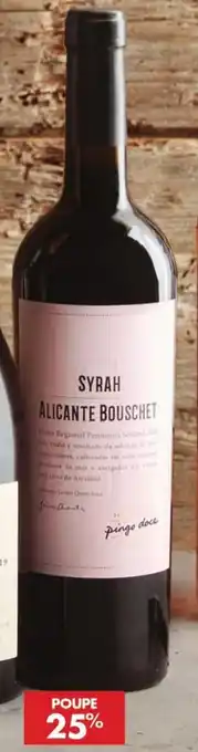 Pingo Doce Syrah Alicante Bouschet Pingo Doce 75cl promoção