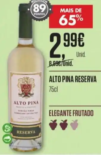 Pingo Doce Alto Pina Reserva 75cl promoção