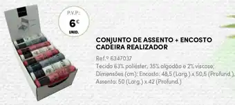 Continente Conjunto de Assento + Encosto Cadeira Realizador promoção