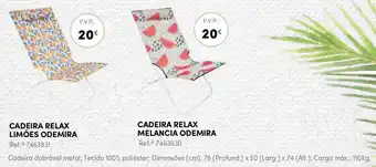 Continente CAdeira Relax Limões Odemira/ Cadeira Relax Melanca Odemira 76 x 50 x 74cm 110kg promoção