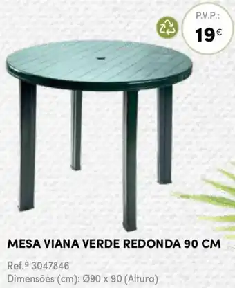 Continente Mesa Viana Verde Redondo 90cm promoção