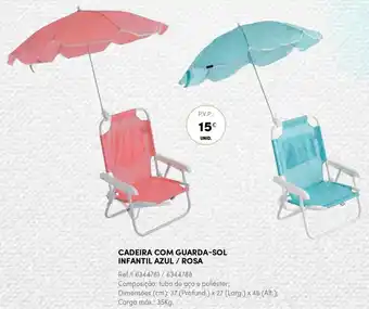 Continente Cadeira com Guarda-Sol Infantil Azul/Rosa 37 x 27 x 46cm 35kg promoção