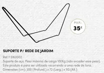 Continente Suporte P/ Rede de Jardim 300 x 72 x 110cm promoção