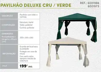 Continente Pavilhão Deluxe Cru/Verde 300 x 300 x 260cm promoção