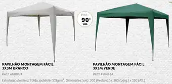Pavilhão Montagem Fácil 3 x3M Branco/ Pavilhão Montagem Fácil 3x3M Verde 300 x 300 x 250cm