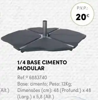 Continente 1/4 Base Cimento Modular 48 x 48 x 5,8cm 12kg promoção