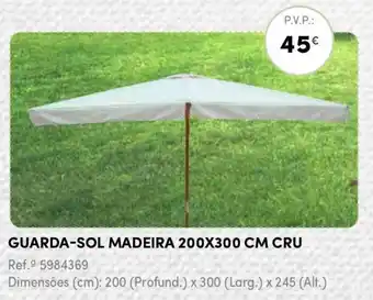 Continente Guarda-Sol Madeira 200 x 300cm Cru promoção