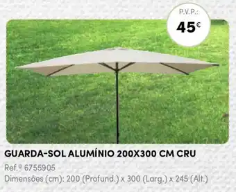 Continente Guarda-Sol Alumínio 200 x 300cm Cru promoção