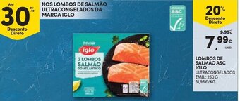 Continente Lombos de Salmão ASC Iglo 250g promoção