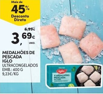 Continente Medalhões de Pescada Iglo 400g promoção