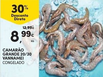 Continente Camarão Grande 20/30 Vannamei Congelado promoção