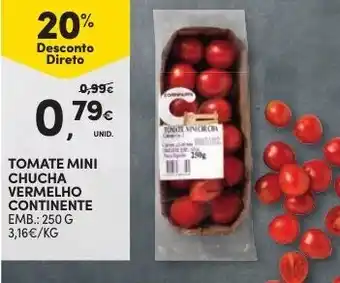 Continente Tomate Mini Chucha Vermelho Continente 250g promoção