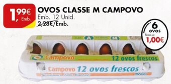 Pingo Doce Ovos Classe M Campovo 12 unid. promoção