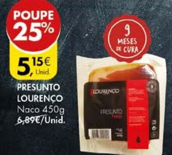 Pingo Doce Presunto Lourenço 450g promoção