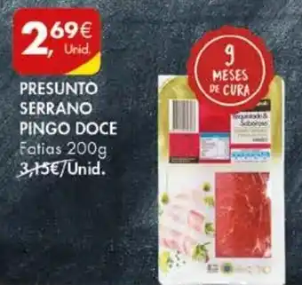 Pingo Doce Presunto Serrano Pingo Doce 200g promoção