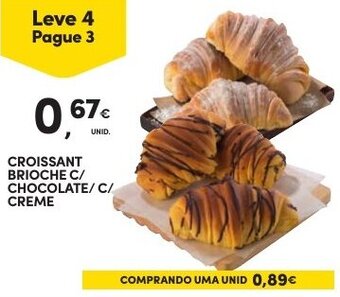 Continente Croissant Brioche C/ Chocolate/ C/ Creme promoção