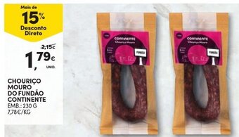 Continente Chouriço Mouro do Fundão Continente 230g promoção
