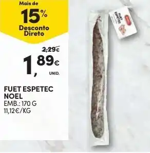 Continente Fuet Espetec Noel 170g promoção