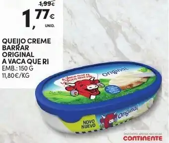Continente Queijo Creme Barrar Original A Vaca Que Ri 150g promoção