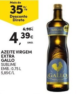 Continente Azeite Virgem Extra Gallo 0,75L promoção