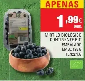Mirtilo Biólogico Continente Bio Embalado 125g