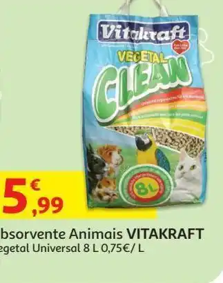 Auchan Absorvente animais vitakraft:vegetal universal 8 l promoção