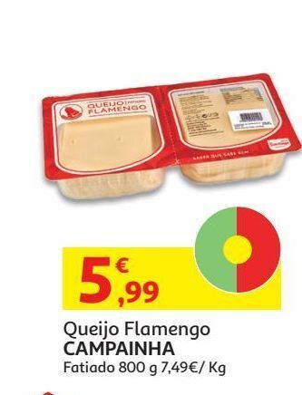 Auchan Queijo flamengo campainha:fatiado 800 g promoção