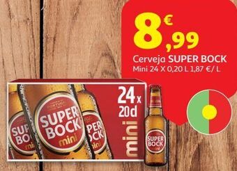 Auchan Cerveja super bock:mini 24x0.20l promoção
