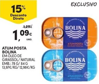 Continente Atum Posta Bolina 78g/84g promoção