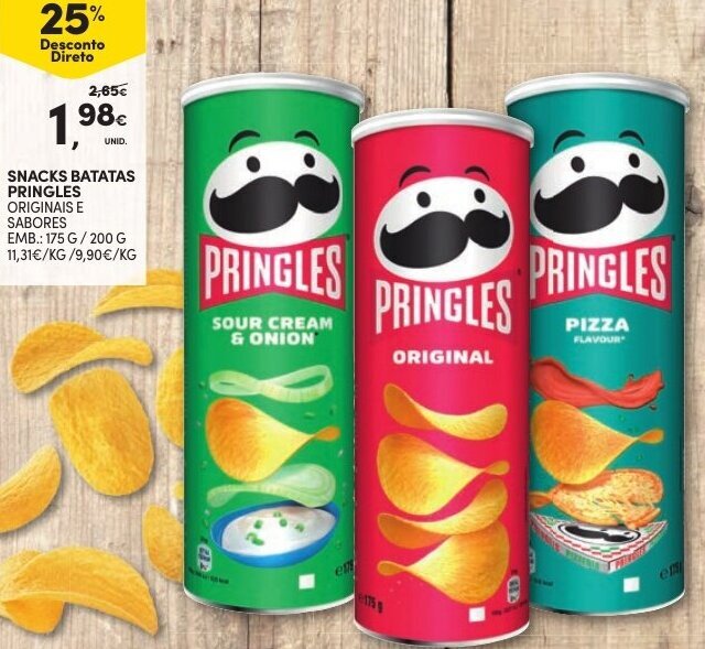 Snacks Batata Sabor Pizza - emb. 175 gr - Pringles