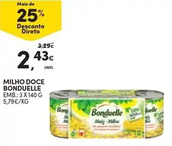 Continente Milho Doce Bonduelle 3 x 140g promoção
