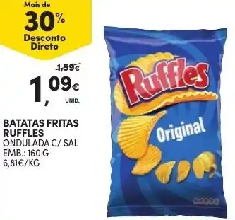 Continente Batatas Fritas Ruffles Ondulada C/Sal 160g promoção