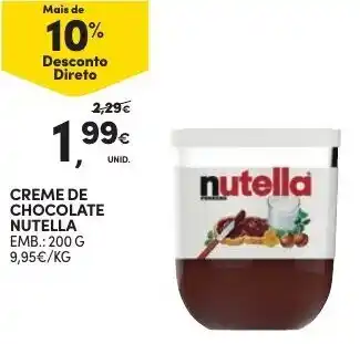 Continente Creme de Chocolate Nutella 200g promoção