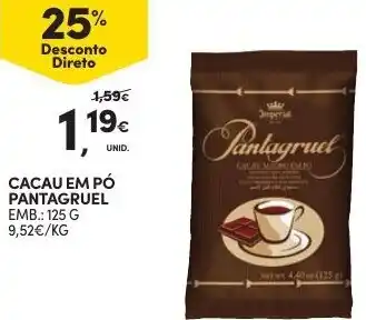 Continente Cacau em Pó Pantagruel 125g promoção