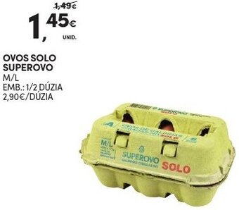Continente Ovos Solo Superovo M/L 1/2 Dúzia promoção