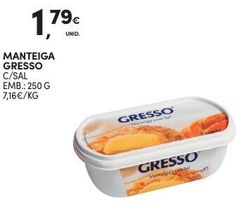 Manteiga Gresso C/Sal 250g