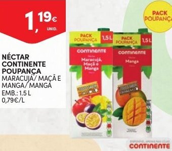 Continente Néctar Continente Poupanca 1,5L promoção