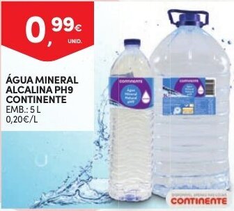 Continente Água Mineral Alcalina PH9 Continente 5L promoção