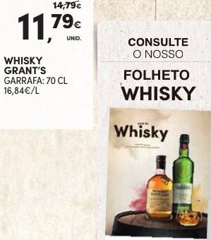 Continente Whisky Grant's Garrafa 70cl promoção
