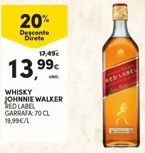Continente Whisky Johnnie Walker Red Label 70cl promoção