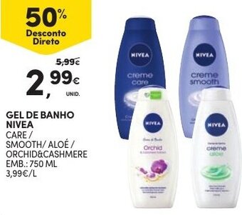 Continente Gel de Banho Nivea 750ml promoção