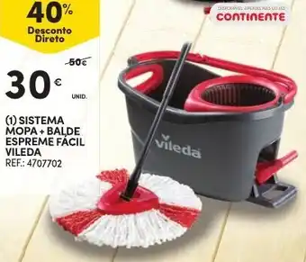 Continente Sistema Mopa+ Balde Espreme Fácil Vileda promoção